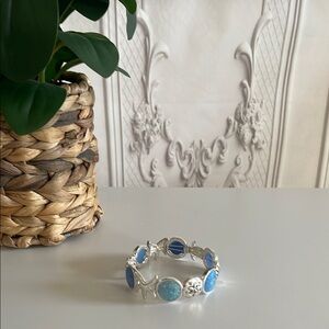 Sea Life Blue Stone & Silver Bracelet